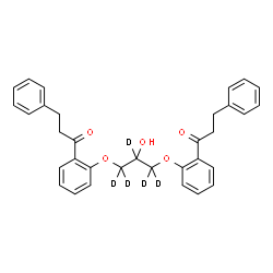 ChemSpider 2D Image | 1,1'-{[2-Hydroxy(~2~H_5_)-1,3-propanediyl]bis(oxy-2,1-phenylene)}bis(3-phenyl-1-propanone) | C33H27D5O5