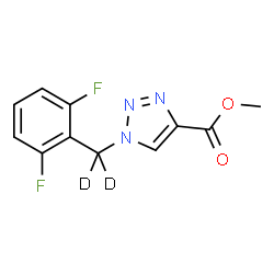 ChemSpider 2D Image | Methyl 1-[(2,6-difluorophenyl)(~2~H_2_)methyl]-1H-1,2,3-triazole-4-carboxylate | C11H7D2F2N3O2