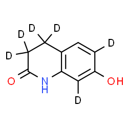 ChemSpider 2D Image | 7-Hydroxy(3,3,4,4,6,8-~2~H_6_)-3,4-dihydro-2(1H)-quinolinone | C9H3D6NO2