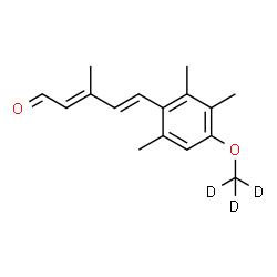 ChemSpider 2D Image | (2E,4E)-3-Methyl-5-{2,3,6-trimethyl-4-[(~2~H_3_)methyloxy]phenyl}-2,4-pentadienal | C16H17D3O2