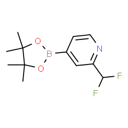 ChemSpider 2D Image | 2-(Difluoromethyl)-4-(4,4,5,5-tetramethyl-1,3,2-dioxaborolan-2-yl)pyridine | C12H16BF2NO2