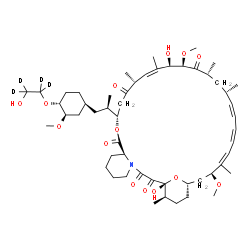 ChemSpider 2D Image | (1R,9S,12S,15R,16Z,18R,19R,21R,23S,24Z,26Z,28Z,30S,32S,35R)-1,18-Dihydroxy-12-{(2R)-1-[(1S,3R,4R)-4-{[2-hydroxy(~2~H_4_)ethyl]oxy}-3-methoxycyclohexyl]-2-propanyl}-19,30-dimethoxy-15,17,21,23,29,35-he
xamethyl-11,36-dioxa-4-azatricyclo[30.3.1.0~4,9~]hexatriaconta-16,24,26,28-tetraene-2,3,10,14,20-pentone | C53H79D4NO14
