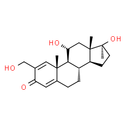 ChemSpider 2D Image | 2-hydroxymethyl-17?-methylandrosta-1,4-diene-11?,17?-diol-3-one | C21H30O4