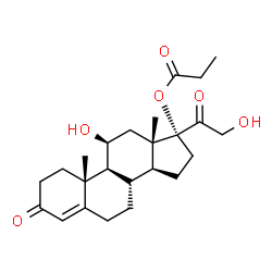 ChemSpider 2D Image | (11beta)-11,21-Dihydroxy-3,20-dioxopregn-4-en-17-yl propionate | C24H34O6