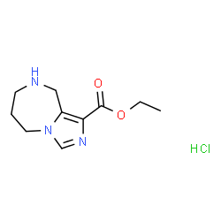 ChemSpider 2D Image | ethyl 5H,6H,7H,8H,9H-imidazo[1,5-a][1,4]diazepine-1-carboxylate hydrochloride | C10H16ClN3O2
