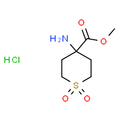 ChemSpider 2D Image | Methyl 4-aminotetrahydro-2H-thiopyran-4-carboxylate 1,1-dioxide hydrochloride | C7H14ClNO4S