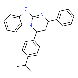 ChemSpider 2D Image | 4-(4-Isopropylphenyl)-2-phenyl-2,3,4,10-tetrahydropyrimido[1,2-a]benzimidazole | C25H25N3