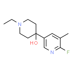 ChemSpider 2D Image | 1-Ethyl-4-(6-fluoro-5-methyl-3-pyridinyl)-4-piperidinol | C13H19FN2O