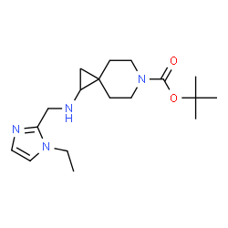 ChemSpider 2D Image | 2-Methyl-2-propanyl 1-{[(1-ethyl-1H-imidazol-2-yl)methyl]amino}-6-azaspiro[2.5]octane-6-carboxylate | C18H30N4O2