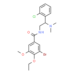 ChemSpider 2D Image | 3-Bromo-N-[2-(2-chlorophenyl)-2-(dimethylamino)ethyl]-4-ethoxy-5-methoxybenzamide | C20H24BrClN2O3