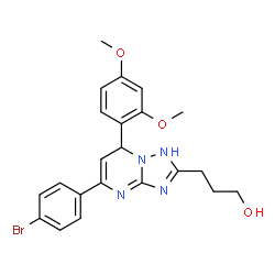 ChemSpider 2D Image | [1,2,4]triazolo[1,5-a]pyrimidine-2-propanol, 5-(4-bromophenyl)-7-(2,4-dimethoxyphenyl)-4,7-dihydro- | C22H23BrN4O3