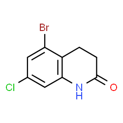 ChemSpider 2D Image | 5-Bromo-7-chloro-3,4-dihydro-2(1H)-quinolinone | C9H7BrClNO