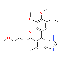 ChemSpider 2D Image | 2-Methoxyethyl 5-methyl-7-(3,4,5-trimethoxyphenyl)-1,7-dihydro[1,2,4]triazolo[1,5-a]pyrimidine-6-carboxylate | C19H24N4O6