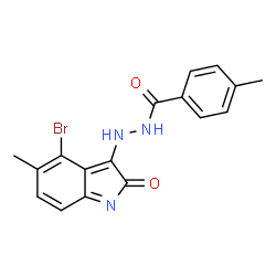 ChemSpider 2D Image | N'-(4-Bromo-5-methyl-2-oxo-2H-indol-3-yl)-4-methylbenzohydrazide | C17H14BrN3O2