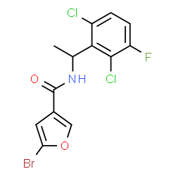 ChemSpider 2D Image | 5-Bromo-N-[1-(2,6-dichloro-3-fluorophenyl)ethyl]-3-furamide | C13H9BrCl2FNO2