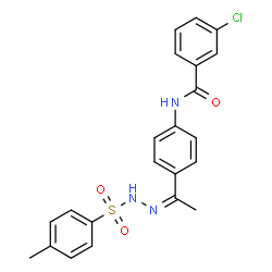 ChemSpider 2D Image | 3-Chloro-N-(4-{(1Z)-N-[(4-methylphenyl)sulfonyl]ethanehydrazonoyl}phenyl)benzamide | C22H20ClN3O3S