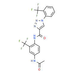 ChemSpider 2D Image | N-[4-Acetamido-2-(trifluoromethyl)phenyl]-1-[2-(trifluoromethyl)phenyl]-1H-1,2,3-triazole-4-carboxamide | C19H13F6N5O2