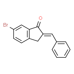 ChemSpider 2D Image | (2E)-2-Benzylidene-6-bromo-1-indanone | C16H11BrO