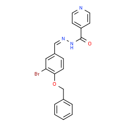 ChemSpider 2D Image | N'-{(Z)-[4-(Benzyloxy)-3-bromophenyl]methylene}isonicotinohydrazide | C20H16BrN3O2