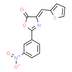 ChemSpider 2D Image | (4Z)-2-(3-Nitrophenyl)-4-(2-thienylmethylene)-1,3-oxazol-5(4H)-one | C14H8N2O4S