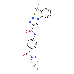 ChemSpider 2D Image | N-{4-[(2,2,2-Trifluoroethyl)carbamoyl]phenyl}-1-[2-(trifluoromethyl)phenyl]-1H-1,2,3-triazole-4-carboxamide | C19H13F6N5O2