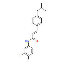 ChemSpider 2D Image | (2E)-N-(3,4-Difluorophenyl)-3-(4-isobutylphenyl)acrylamide | C19H19F2NO