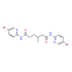 ChemSpider 2D Image | N,N'-Bis(5-bromo-2-pyridinyl)-3-methylhexanediamide | C17H18Br2N4O2
