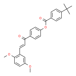 ChemSpider 2D Image | 4-[(2E)-3-(2,5-Dimethoxyphenyl)prop-2-enoyl]phenyl 4-tert-butylbenzoate | C28H28O5