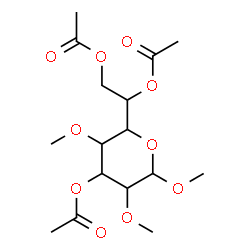 ChemSpider 2D Image | Methyl 3,6,7-tri-O-acetyl-2,4-di-O-methylheptopyranoside | C16H26O10