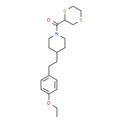 ChemSpider 2D Image | 1,4-Dithian-2-yl{4-[2-(4-ethoxyphenyl)ethyl]-1-piperidinyl}methanone | C20H29NO2S2