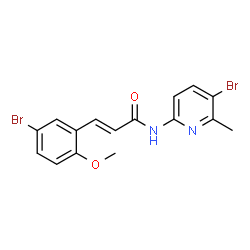 ChemSpider 2D Image | (2E)-3-(5-Bromo-2-methoxyphenyl)-N-(5-bromo-6-methylpyridin-2-yl)acrylamide | C16H14Br2N2O2