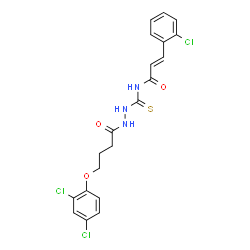 ChemSpider 2D Image | (2E)-3-(2-Chlorophenyl)-N-({2-[4-(2,4-dichlorophenoxy)butanoyl]hydrazino}carbonothioyl)acrylamide | C20H18Cl3N3O3S