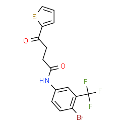 ChemSpider 2D Image | N-[4-Bromo-3-(trifluoromethyl)phenyl]-4-oxo-4-(2-thienyl)butanamide | C15H11BrF3NO2S