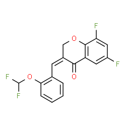 ChemSpider 2D Image | (3Z)-3-[2-(Difluoromethoxy)benzylidene]-6,8-difluoro-2,3-dihydro-4H-chromen-4-one | C17H10F4O3