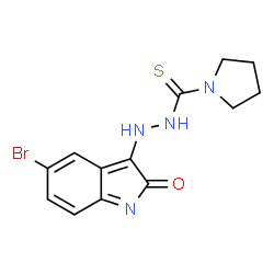 ChemSpider 2D Image | N'-(5-Bromo-2-oxo-2H-indol-3-yl)-1-pyrrolidinecarbothiohydrazide | C13H13BrN4OS