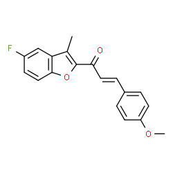 ChemSpider 2D Image | (2E)-1-(5-Fluoro-3-methyl-1-benzofuran-2-yl)-3-(4-methoxyphenyl)-2-propen-1-one | C19H15FO3