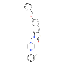 ChemSpider 2D Image | (5E)-5-[4-(Benzyloxy)benzylidene]-3-{[4-(2-methylphenyl)-1-piperazinyl]methyl}-1,3-thiazolidine-2,4-dione | C29H29N3O3S