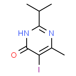 ChemSpider 2D Image | 5-Iodo-2-isopropyl-6-methyl-4(3H)-pyrimidinone | C8H11IN2O