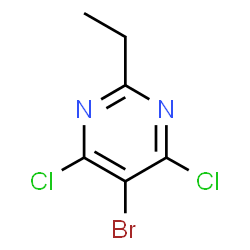 ChemSpider 2D Image | 5-Bromo-4,6-dichloro-2-ethylpyrimidine | C6H5BrCl2N2