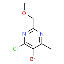 ChemSpider 2D Image | 5-Bromo-4-chloro-2-(methoxymethyl)-6-methylpyrimidine | C7H8BrClN2O