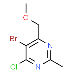 ChemSpider 2D Image | 5-Bromo-4-chloro-6-(methoxymethyl)-2-methylpyrimidine | C7H8BrClN2O