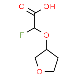 ChemSpider 2D Image | Fluoro(tetrahydro-3-furanyloxy)acetic acid | C6H9FO4