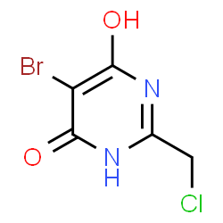 ChemSpider 2D Image | 5-Bromo-2-(chloromethyl)-6-hydroxy-4(3H)-pyrimidinone | C5H4BrClN2O2