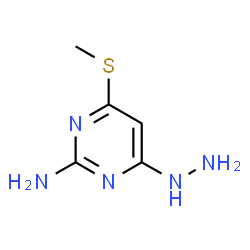 ChemSpider 2D Image | 4-Hydrazino-6-(methylsulfanyl)-2-pyrimidinamine | C5H9N5S