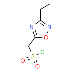 ChemSpider 2D Image | (3-Ethyl-1,2,4-oxadiazol-5-yl)methanesulfonyl chloride | C5H7ClN2O3S