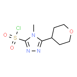 ChemSpider 2D Image | 4-Methyl-5-(tetrahydro-2H-pyran-4-yl)-4H-1,2,4-triazole-3-sulfonyl chloride | C8H12ClN3O3S