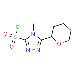 ChemSpider 2D Image | 4-Methyl-5-(tetrahydro-2H-pyran-2-yl)-4H-1,2,4-triazole-3-sulfonyl chloride | C8H12ClN3O3S