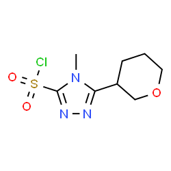 ChemSpider 2D Image | 4-Methyl-5-(tetrahydro-2H-pyran-3-yl)-4H-1,2,4-triazole-3-sulfonyl chloride | C8H12ClN3O3S