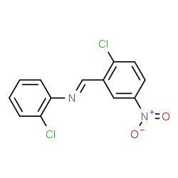 ChemSpider 2D Image | 2-Chloro-N-[(E)-(2-chloro-5-nitrophenyl)methylene]aniline | C13H8Cl2N2O2