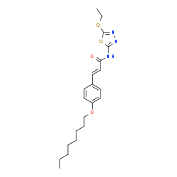 ChemSpider 2D Image | (2E)-N-[5-(Ethylsulfanyl)-1,3,4-thiadiazol-2-yl]-3-[4-(octyloxy)phenyl]acrylamide | C21H29N3O2S2